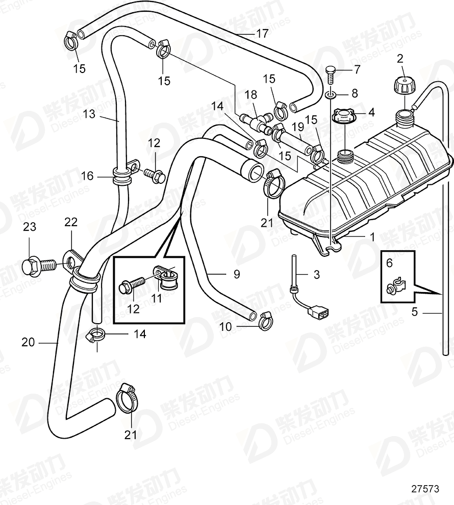 volvo penta Attaching clamp 888852 Drawing volvo penta Attaching clamp 888852 Drawing